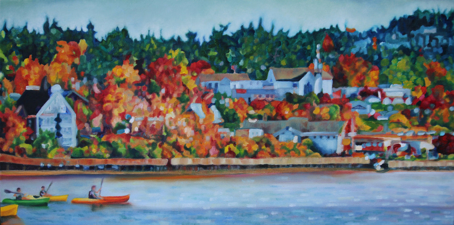 Prints Available, Original***SOLD***Poulsbo Autumn - Oil 15x30