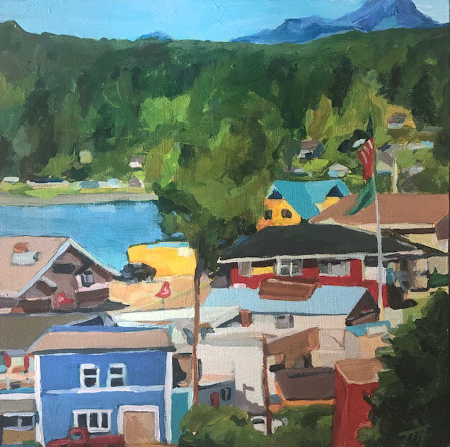 ***SOLD*** JILL ZACOT - Poulsbo Overlook, Acrylic, 6x6
