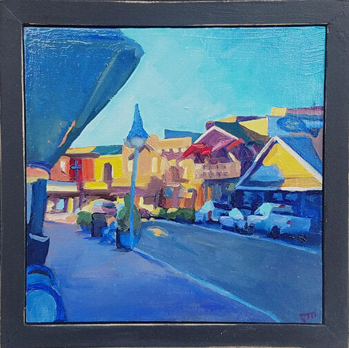 ***SOLD*** JILL ZACOT - Poulsbo Sunset, 6x6 oil on panel (framed)