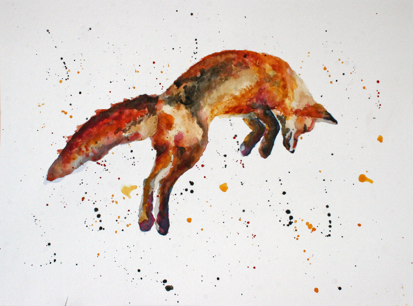 Prints available, original***SOLD***Pounce - original 12x16 watercolor