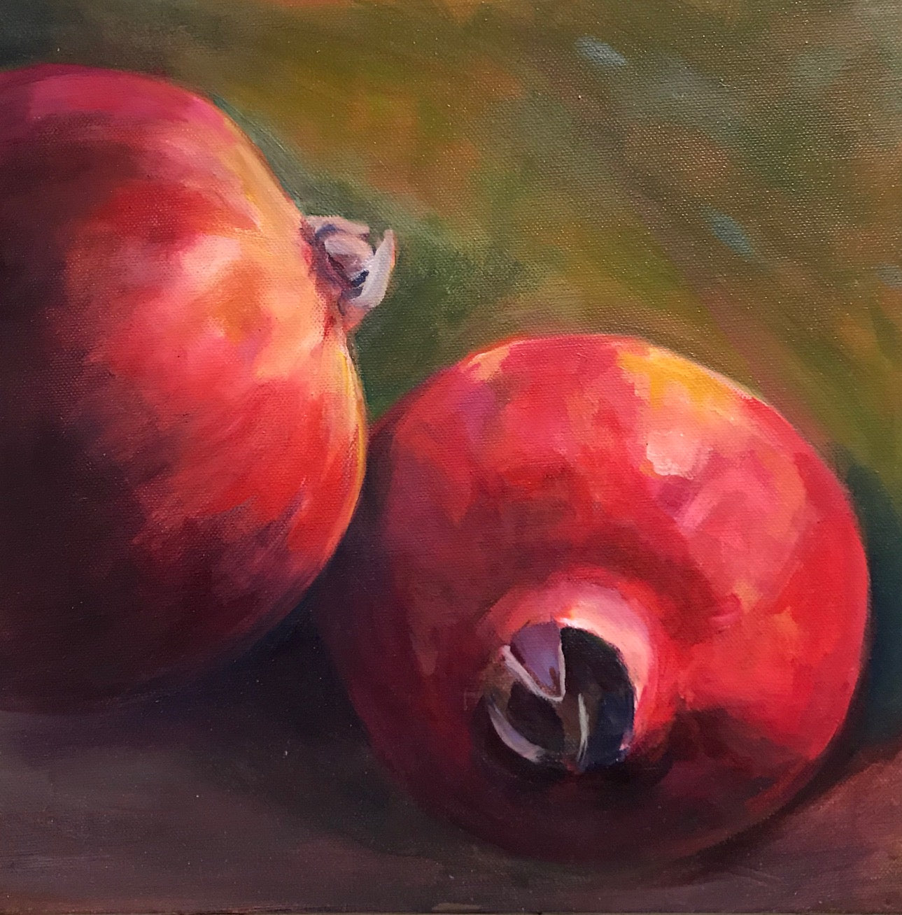 ***SOLD*** SOPHIE FRIEDA - Powerful Pomegranates - Oil on Gallery Wrapped Canvas - 12x12x1.25