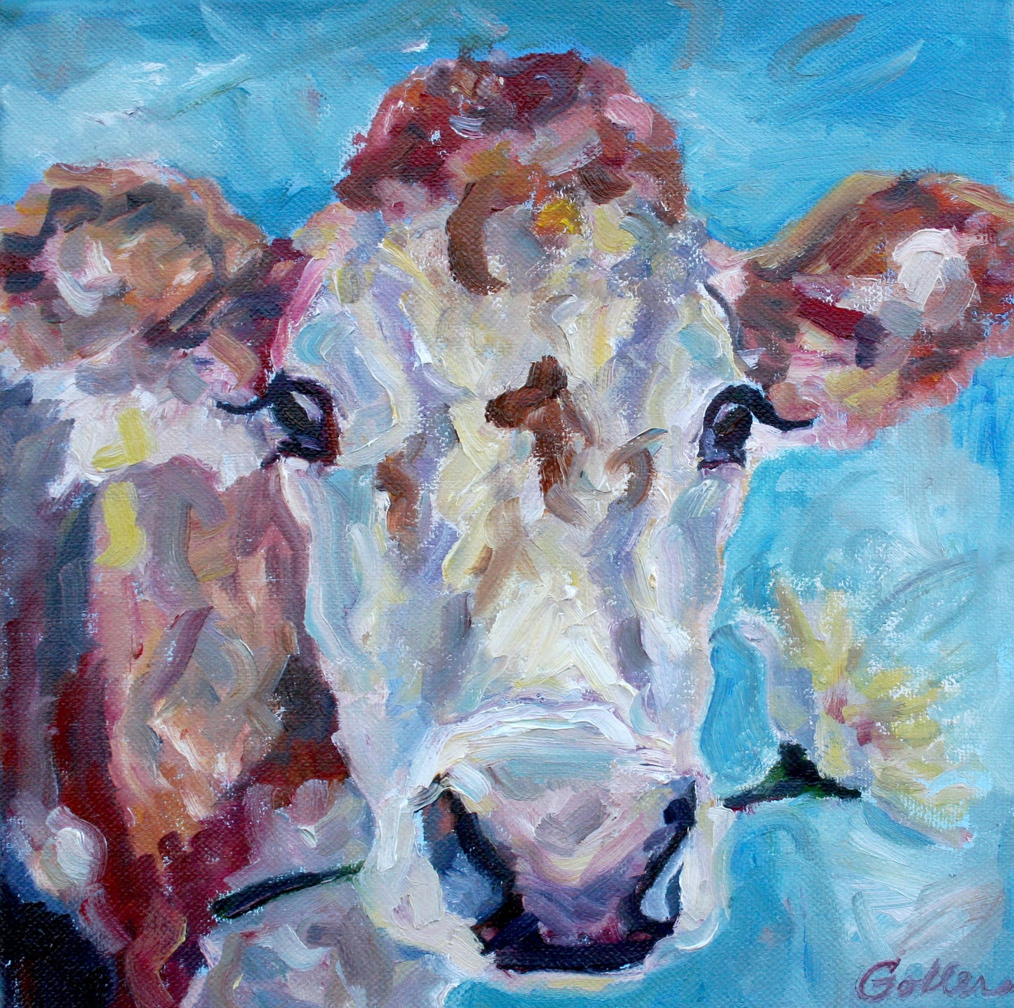 Prints available, original***SOLD*** Pacifique II, encaustic/mixed media 18x18