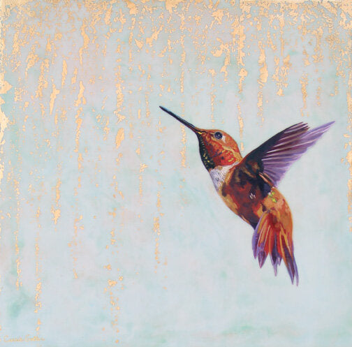Prints availiable, original ***SOLD*** CARRIE GOLLER - RainMaker, encaustic/mixed media 20x20