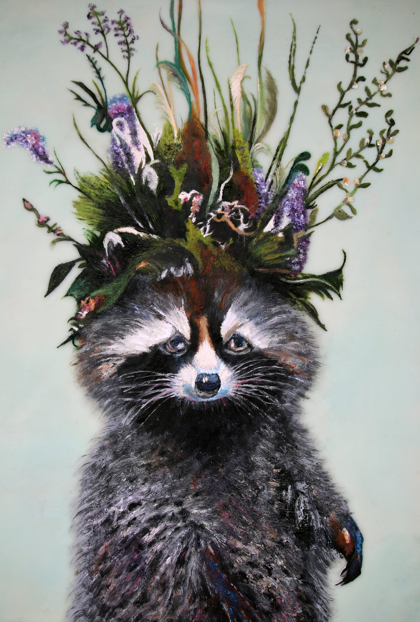 CARRIE GOLLER - Rambo (Floriferous Collection) Mixed Media: Oil/Encaustic 24x18