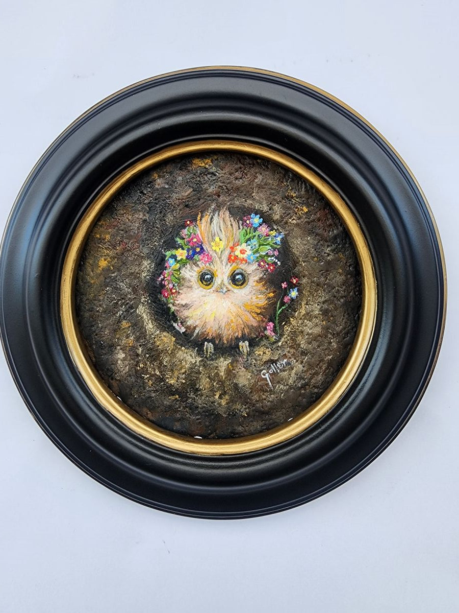 CARRIE GOLLER - Raoul (Floriferous Collection, Wowl) Print, Original size 5x5