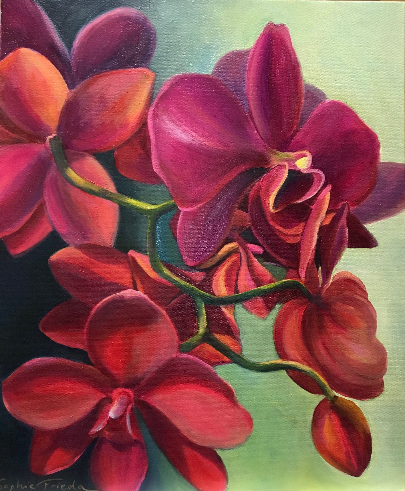 ***SOLD*** SOPHIE FRIEDA - Red Romance - Oil on Gallery Wrapped Canvas 20x24