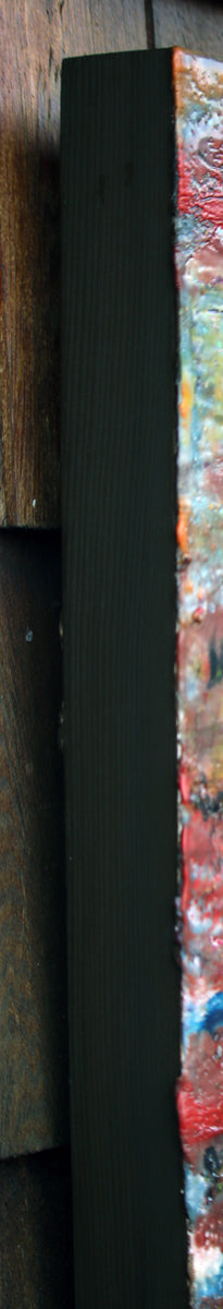 Carrie Goller - Retro, encaustic/mixed media on wood panel, 40x30 (Vertical or Horizontal orientation)