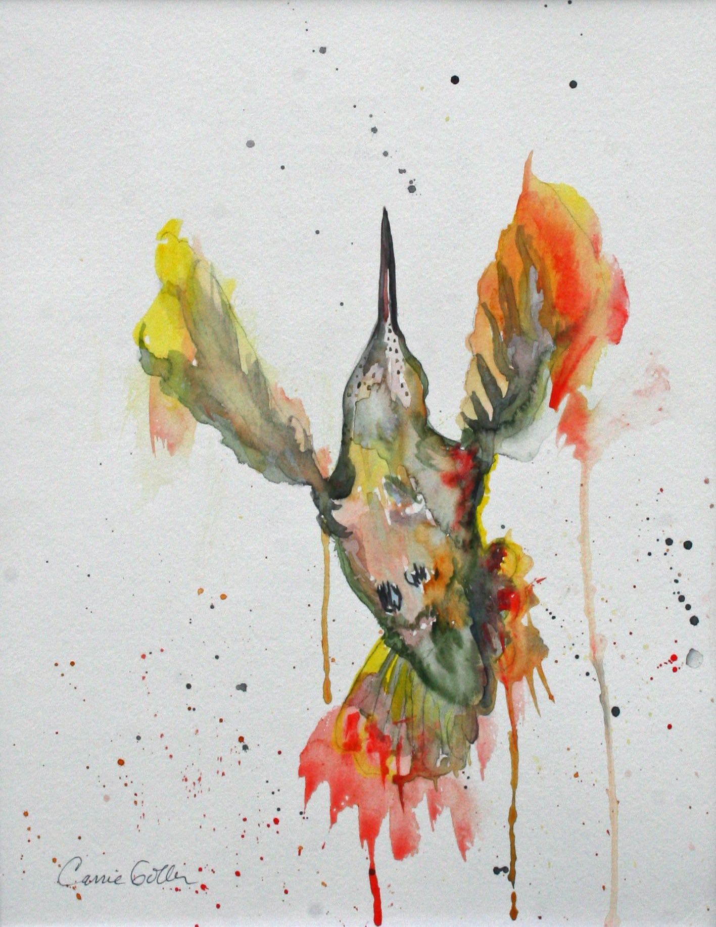 Prints available, original***SOLD***Rocket - Original 12x16 Watercolor