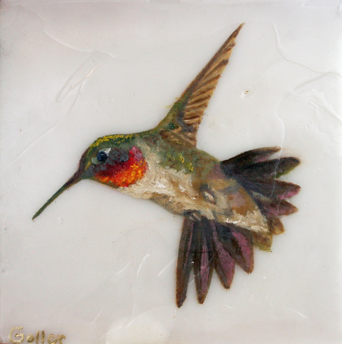 ***SOLD***Liberty II, encaustic/mixed media 5x5