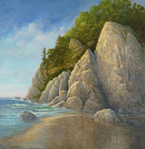 TIM PFEIFFER - Ruby Beach, oil (framed) 30x30