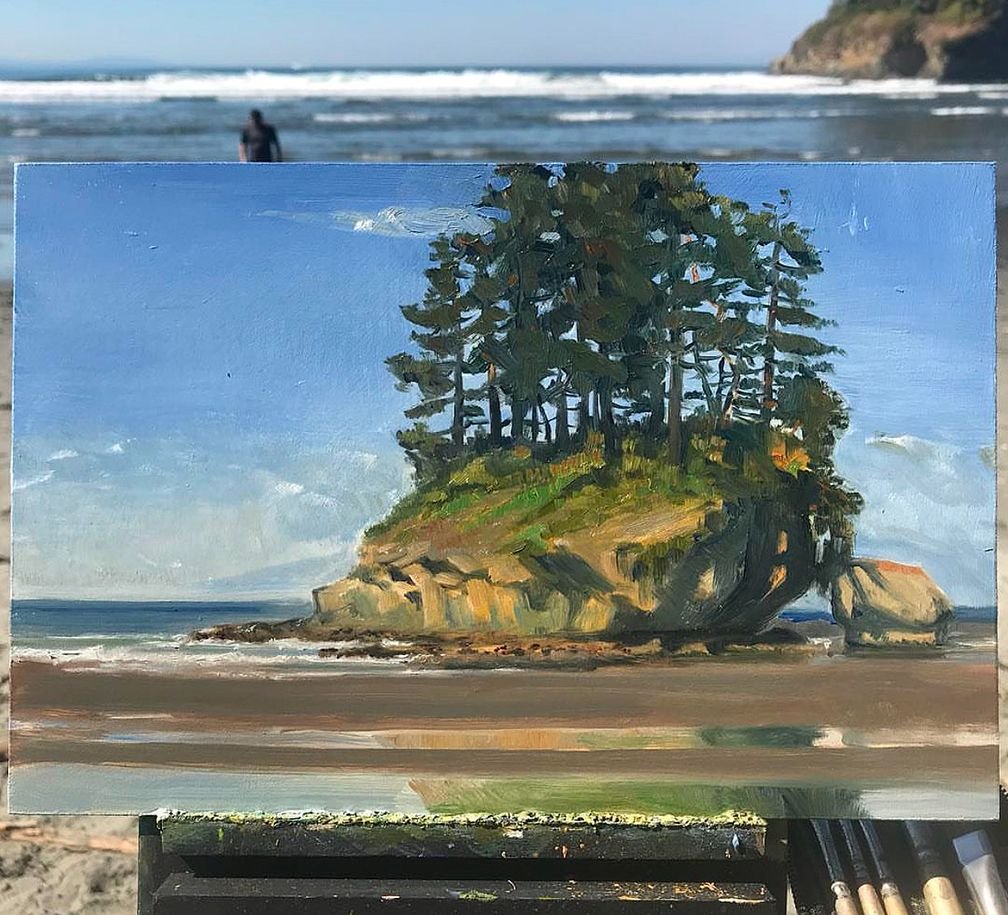 MAURY WEISS - Salt Creek, Original Plein Air Oil on Panel, 8x12