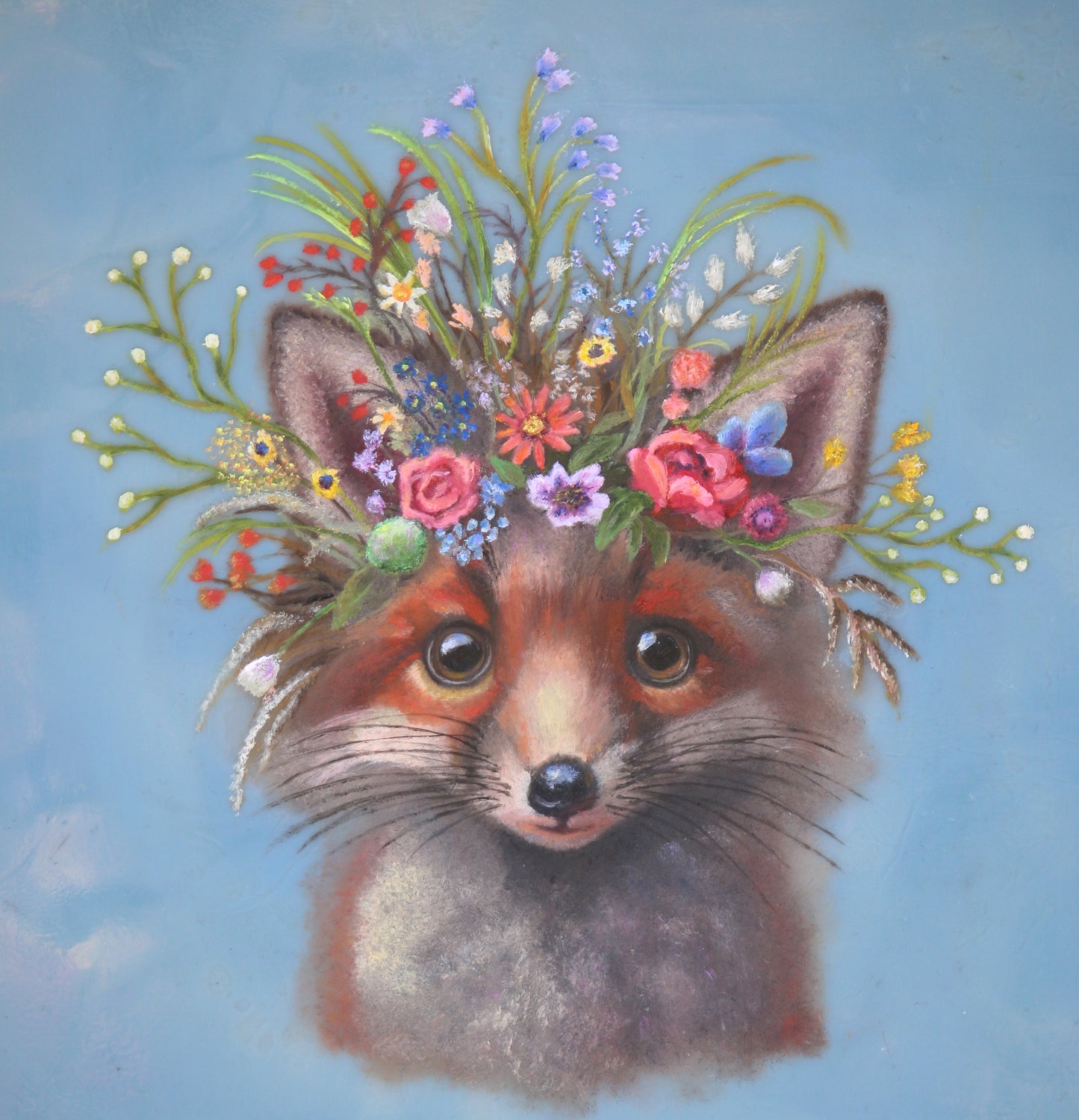 CARRIE GOLLER - Sam (Floriferous Collection) Print, Original size 8x8 (Fox)