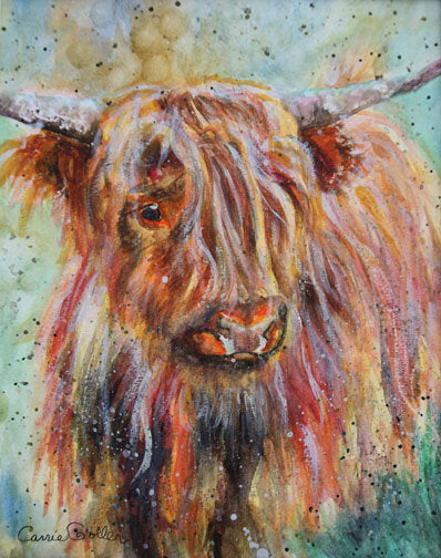 CARRIE GOLLER PRINTS - CREATURES - SCOTT original watercolor, 12x9