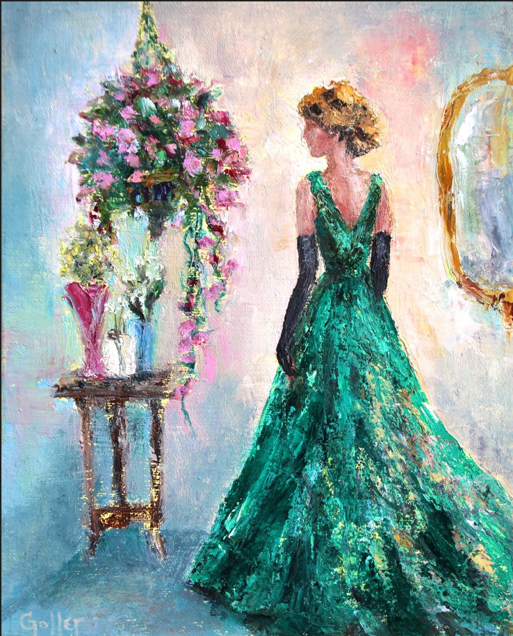 Carrie Goller - Tres Chic 9 Impressionist Portrait - Original Oil, 8" x 10" (framed)