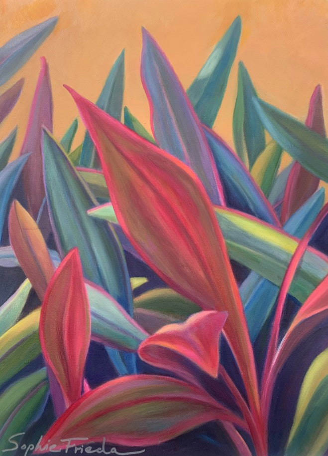 SOPHIE FRIEDA - "Tropical Fusion", oil on canvas, 16x20