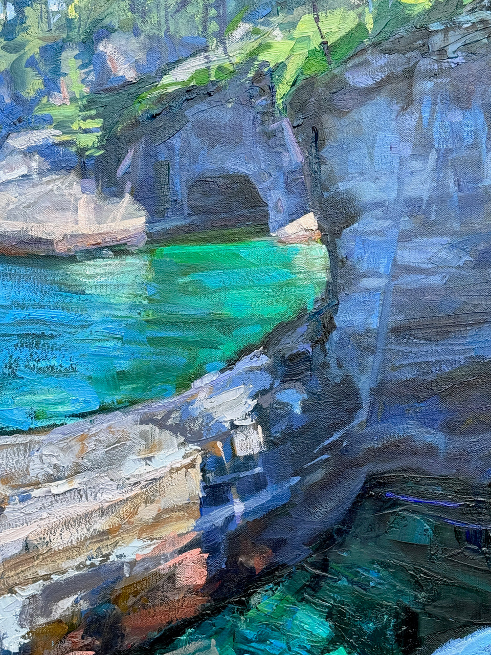 BRIAN MAHIEU - Sea Caves - Cape Flattery, Oil on Canvas, 30x24 *Not currently in gallery, request to view*
