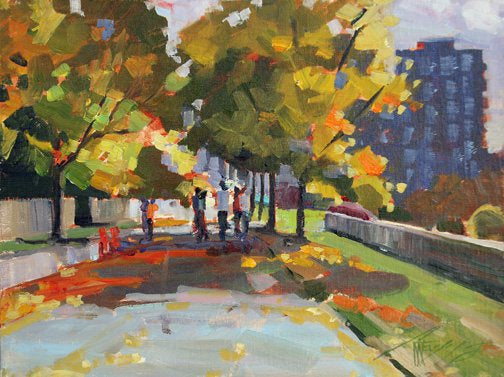 ROBIN WEISS - Seattle Sculpture Park plein air oil, 9x12 (framed)