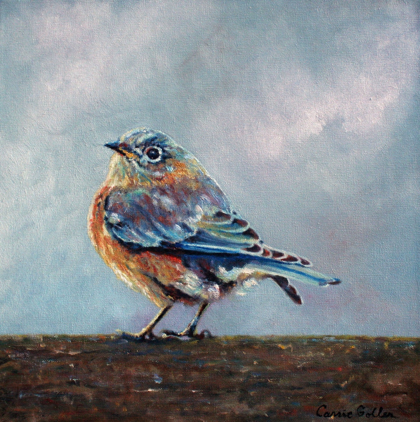 ***SOLD***Raven Guardian - Encaustic / Mixed Media - 5x5