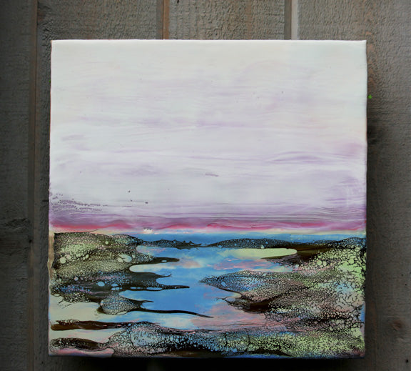 Prints available, original ***SOLD*** Serenity II - Encaustic / Mixed Media 12x12