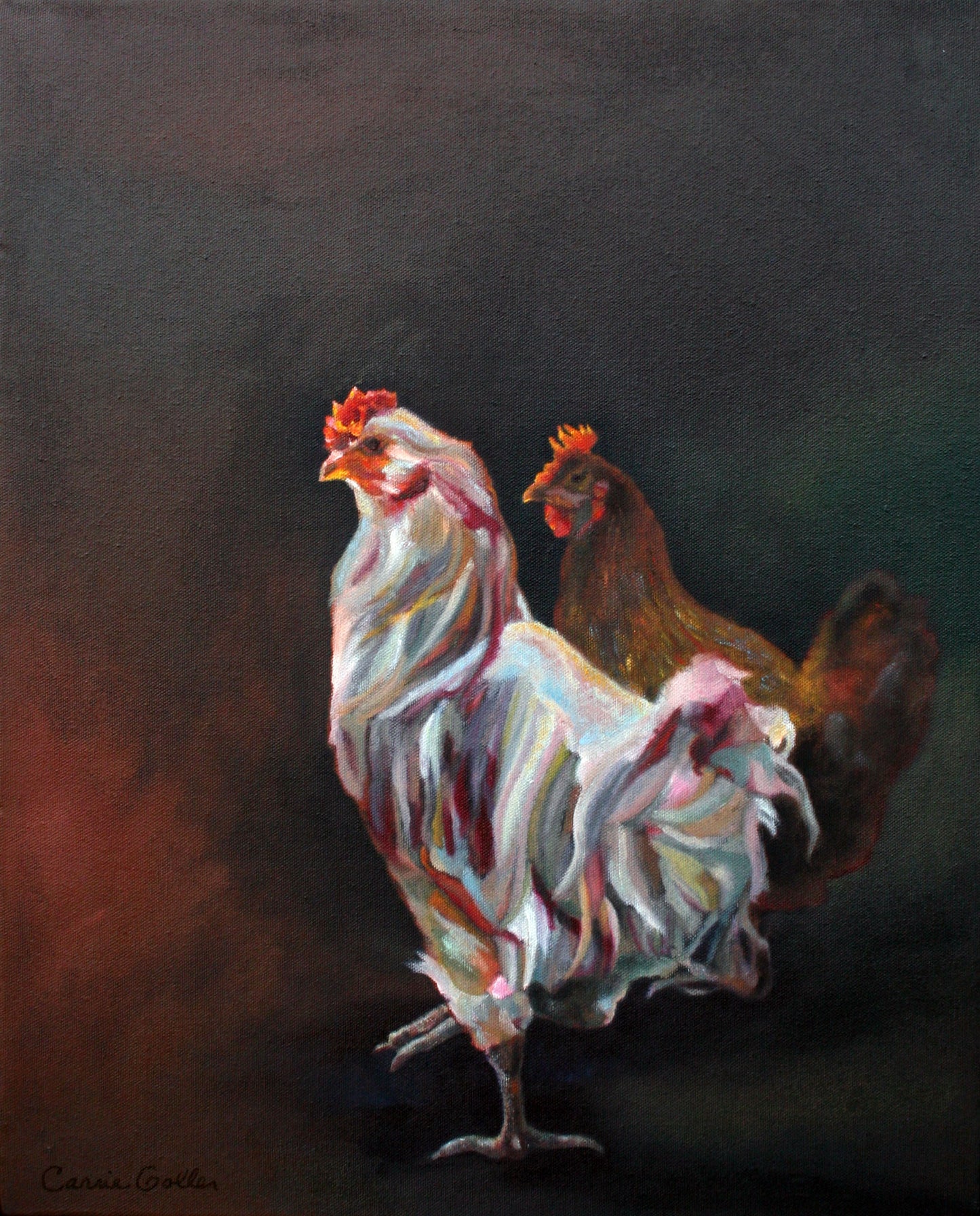 ***SOLD*** Snow Cardinal, encaustic/mixed media 8x8