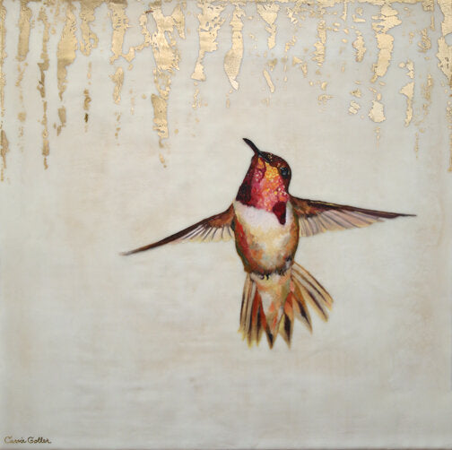 Prints available, original ***SOLD*** CARRIE GOLLER - Sky Pilot, encaustic/mixed media 20x20