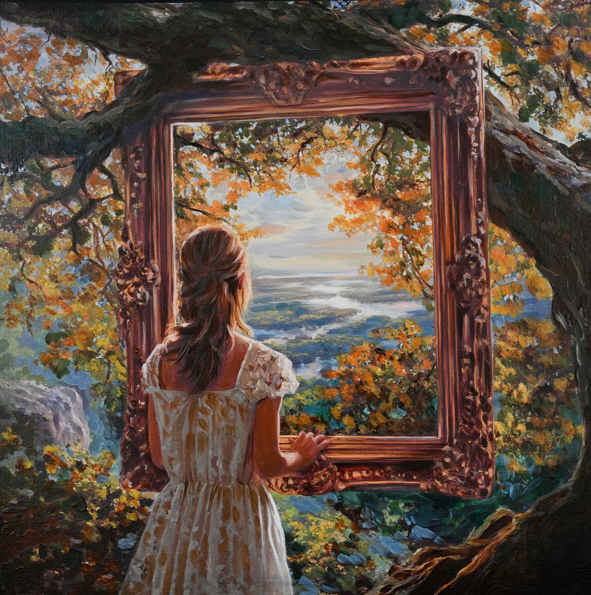 JANDI SMALL - A Window to The Wild, Oil on Canvas with Wood Panel, 20x20