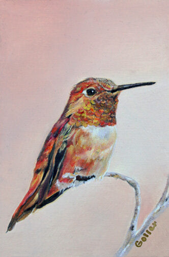 Prints available, original ***SOLD*** CARRIE GOLLER - Smidget oil, 6x4 (ornate frame)