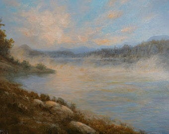 ***SOLD*** TIM PFEIFFER - Smoke on The Water, oil 9x12
