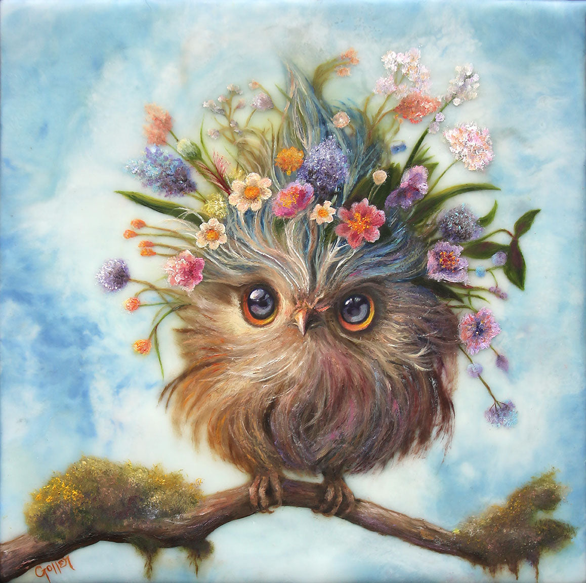 CARRIE GOLLER - Smokey (Floriferous Series) Print, Original size 8x8