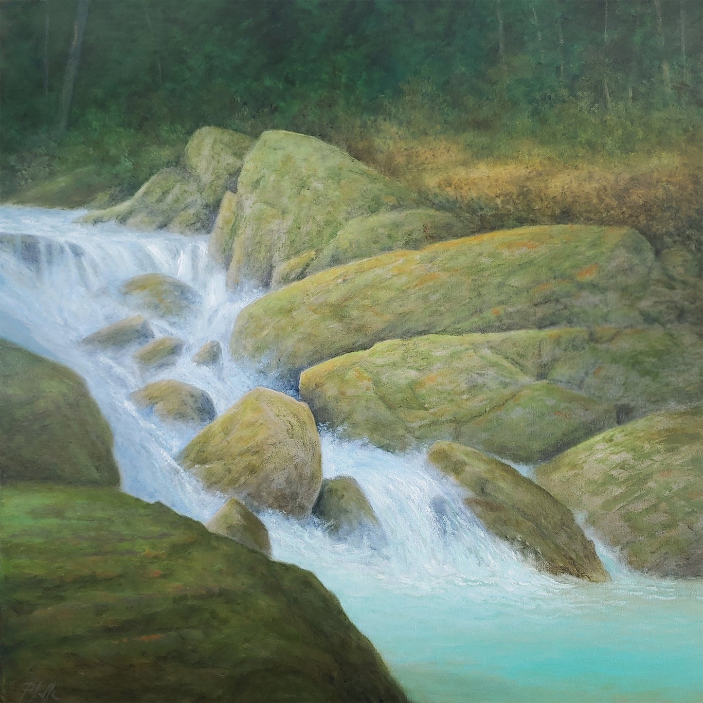 TIM PFEIFFER - Sol Duc, oil 24x24 (framed)