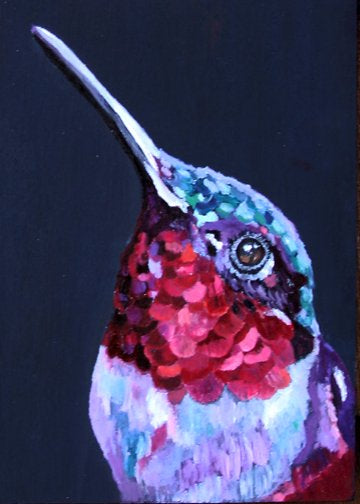 CARRIE GOLLER - Solaire, oil/mixed media (gold/silver) 14x11