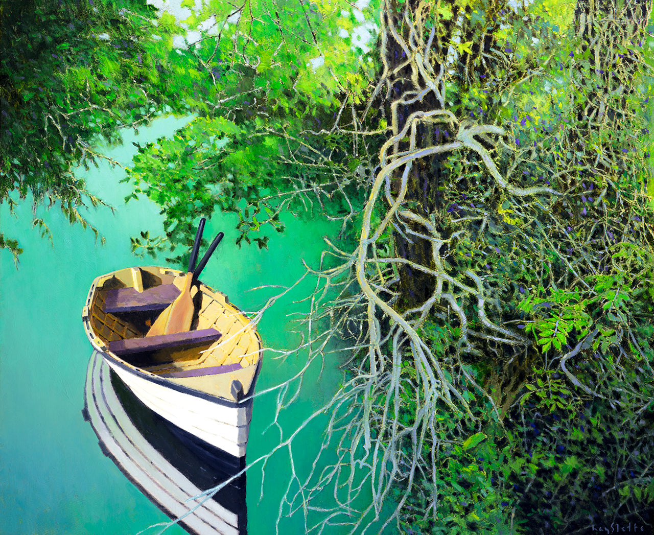 Prints available, original ***SOLD*** MAX HAYSLETTE - Song of the Evening No.3 (HMOC 1674) Oil & Mixed Media 36x44