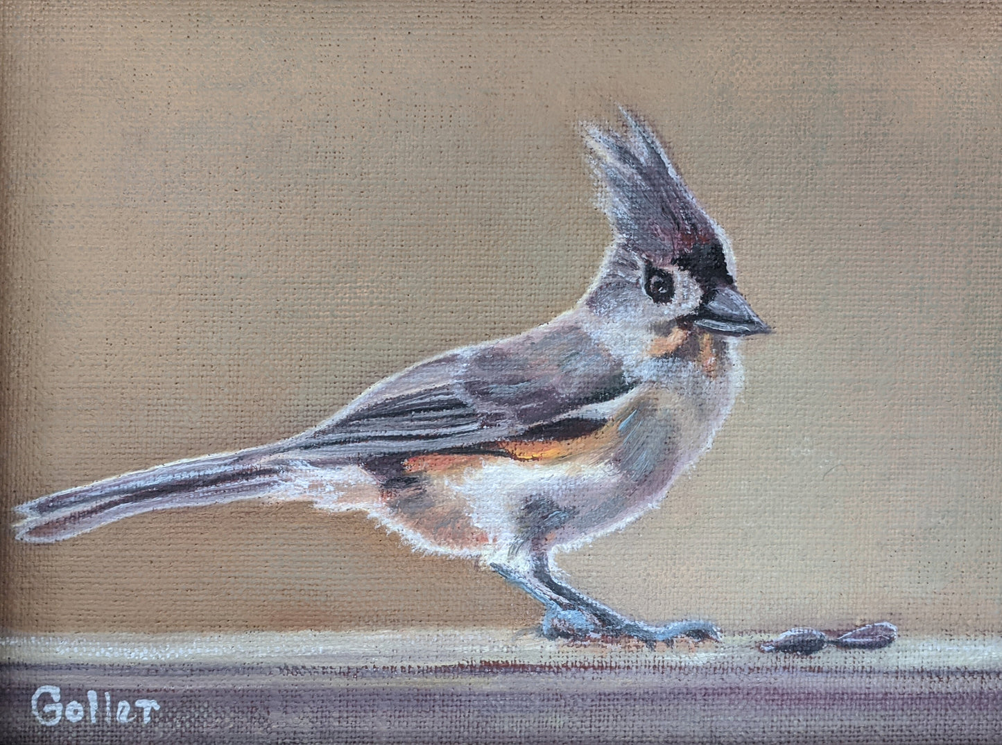 Prints available, original ***SOLD*** Sprout, oil 5x7 (framed)