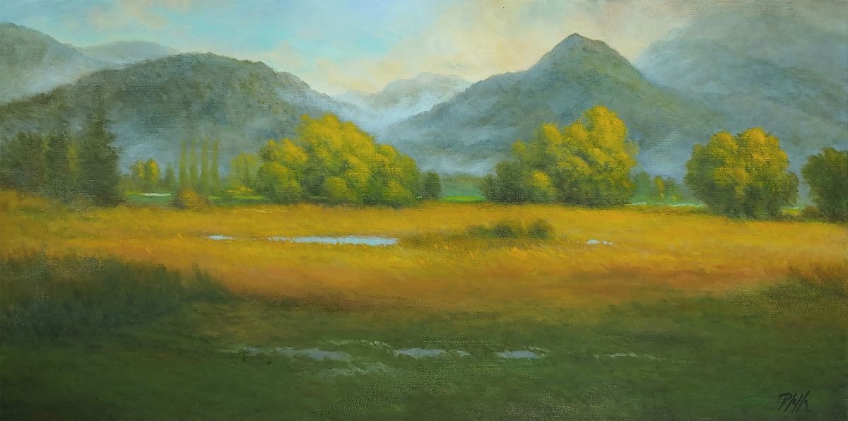TIM PFEIFFER - Sequim Inspiration, oil 15x30 (framed)