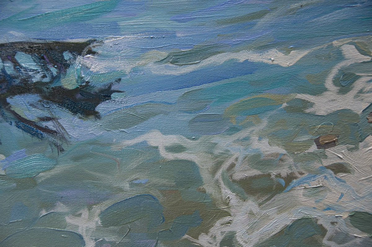 BRIAN MAHIEU - Strawberry Bay—midsommar, Oil on gallery wrapped canvas, 24" X 48" X 1.5"