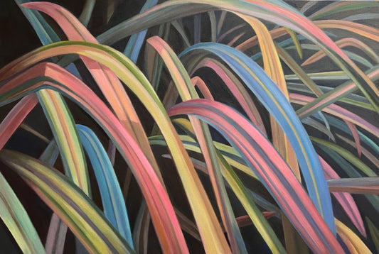 SOPHIE FRIEDA - Sunset over Wild Flax, oil on canvas 24x36