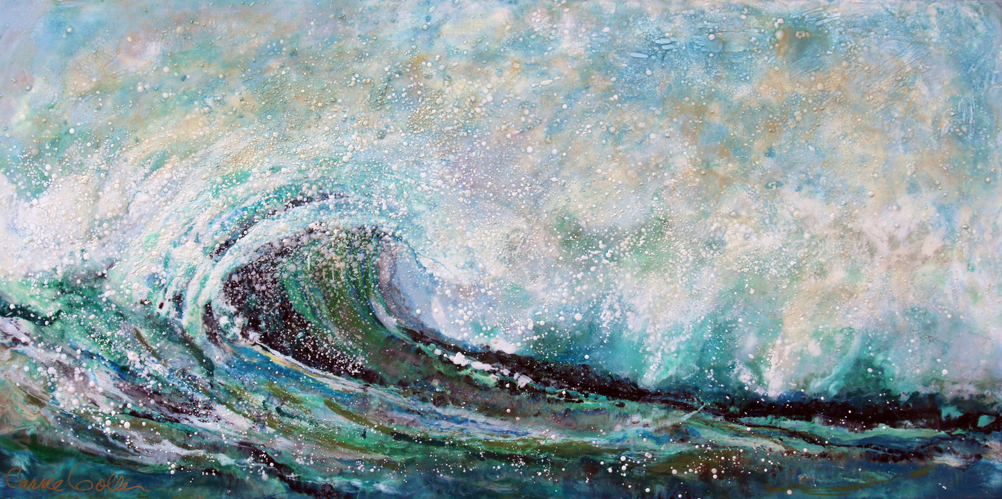 ***SOLD*** Bouquet II - Encaustic/Mixed Media 13.5x20