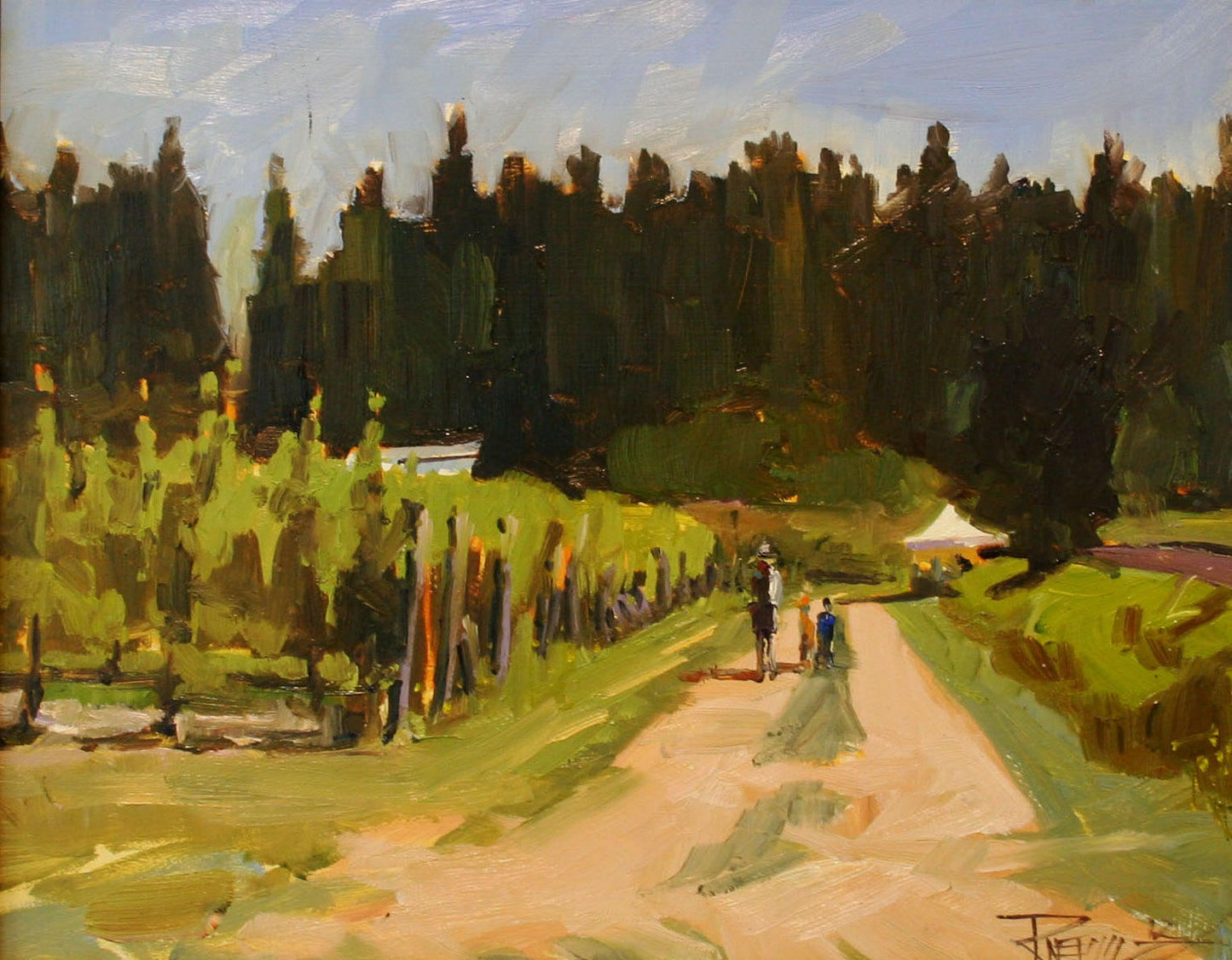 ***SOLD, Prints available*** ROBIN WEISS - Suyematsu Berry Farm (Bainbridge Island, WA) - Oil - 10x8