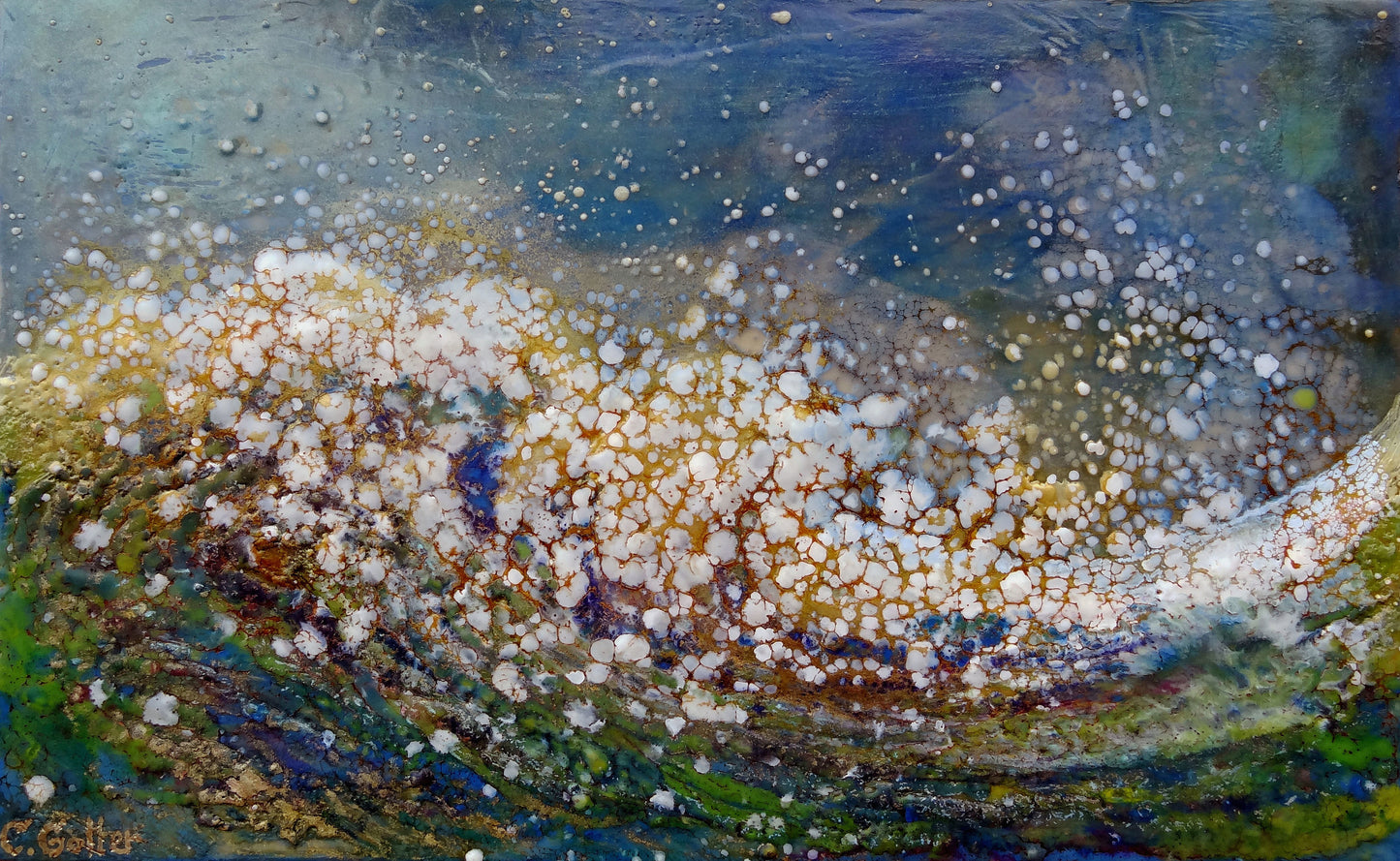 Prints available, original ***SOLD*** Pacifique III - Encaustic/Mixed Media 32x48