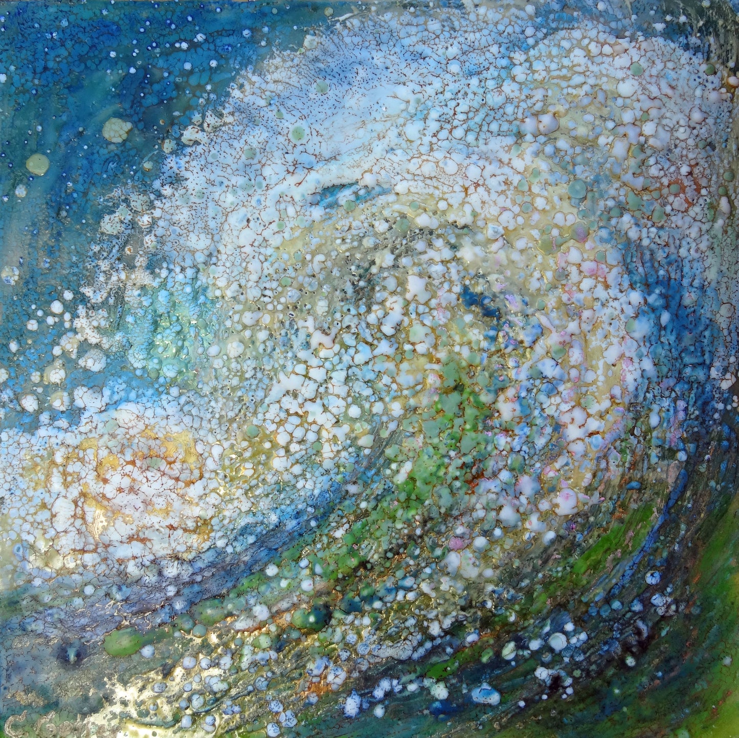 ***SOLD*** Raven Native XIV - Encaustic/Mixed Media - 5x5