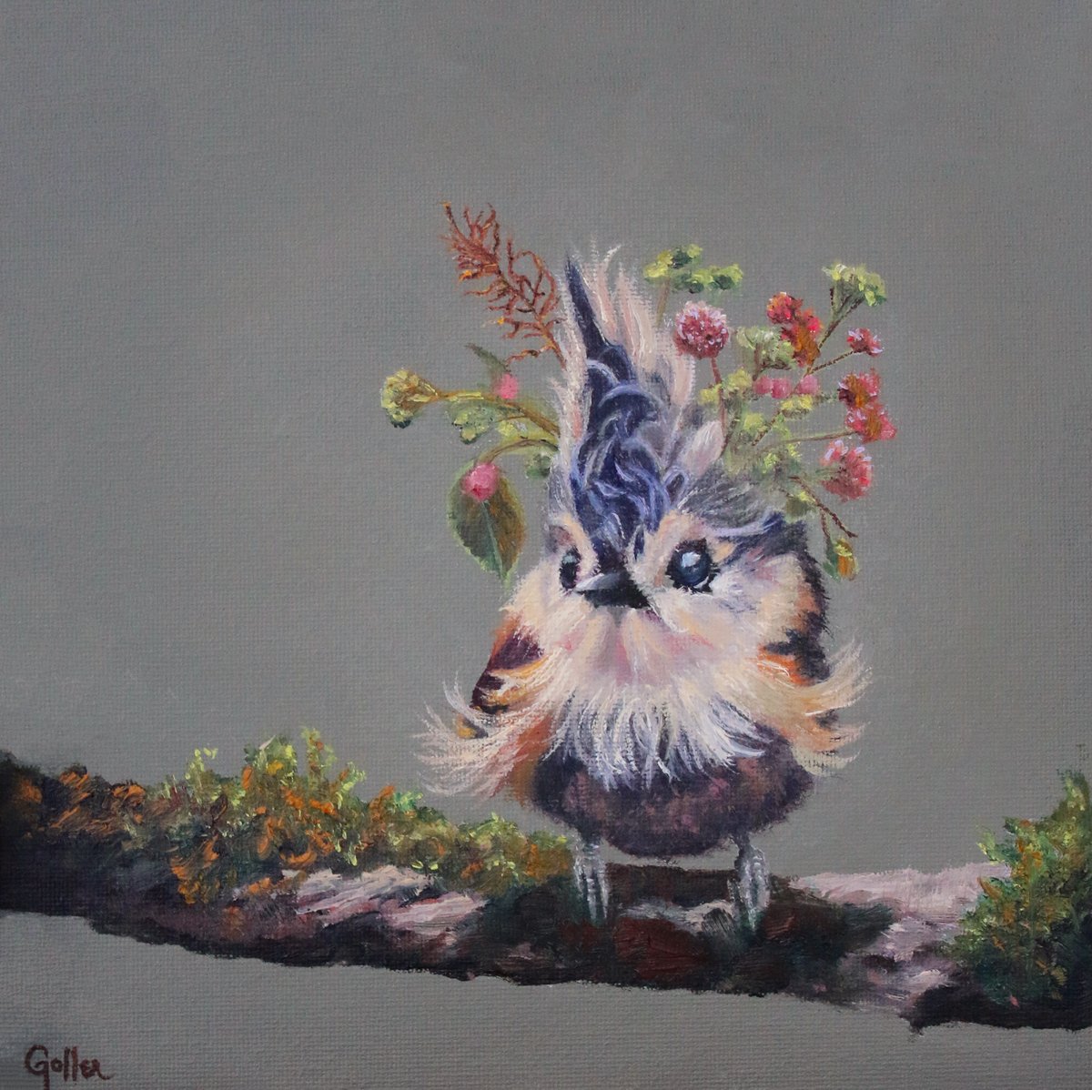 ***SOLD*** CARRIE GOLLER - Talia (Floriferous Collection) Oil 8x8 (framed)