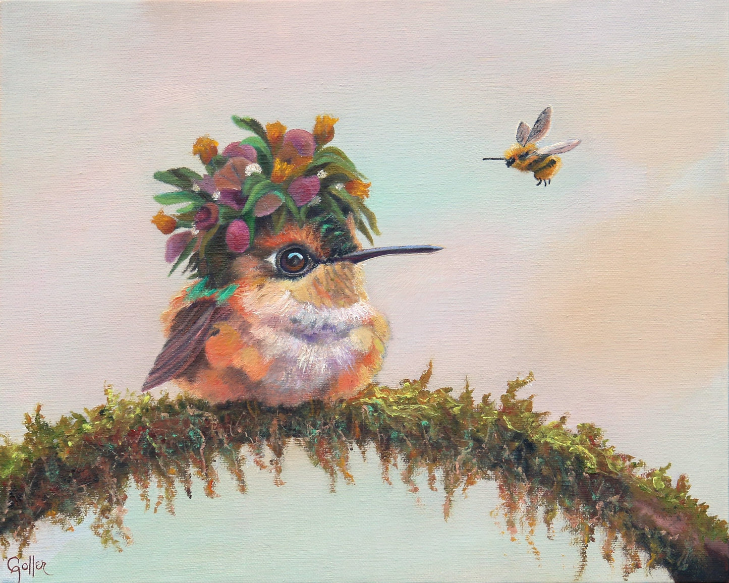 CARRIE GOLLER - Tangerine (Floriferous Series), Print, Original size 4x6 (oil)