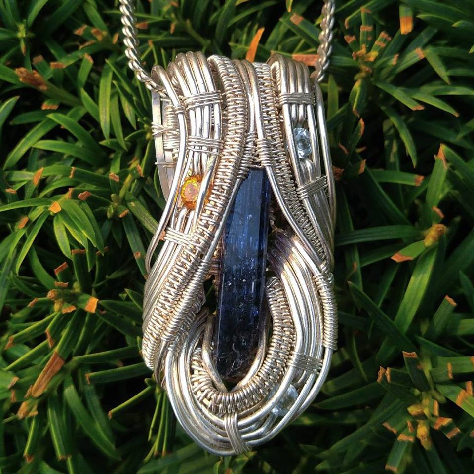***SOLD***CHARLES GOLLER Pendant - 20.5 carat Tanzanite, Aquamarines, Maderia Citrine