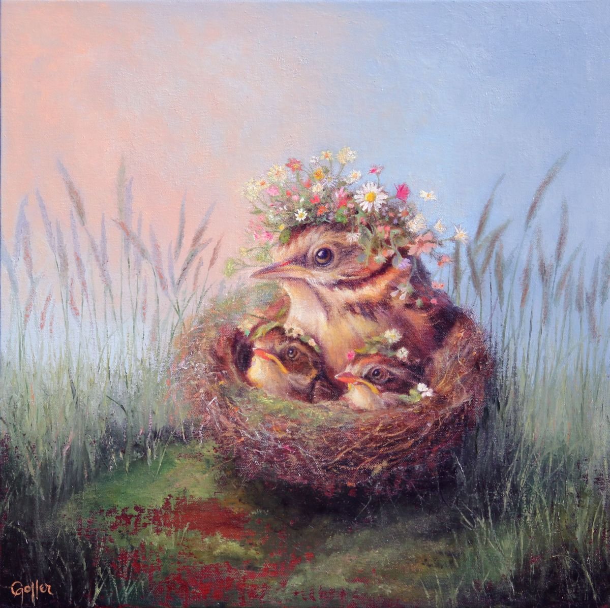 CARRIE GOLLER - Tender (Floriferous Series), Print, Original size 12x12 (Oil)