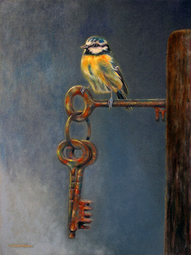 Prints available, original ***SOLD*** CARRIE GOLLER - The Jailer, oil on panel 12x16