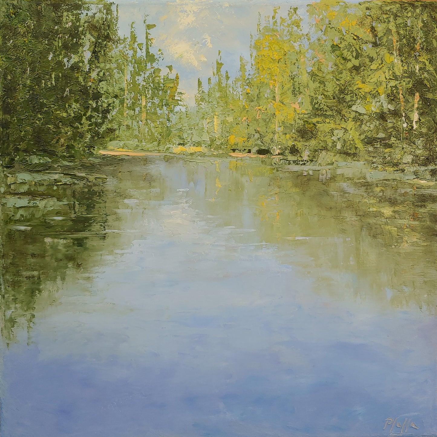 TIM PFEIFFER - The Channel, oil 12x12 (framed)