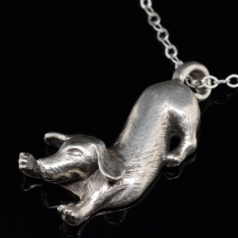 Jody Lyle - The Dachshund, Sterling Silver Dog Pendant