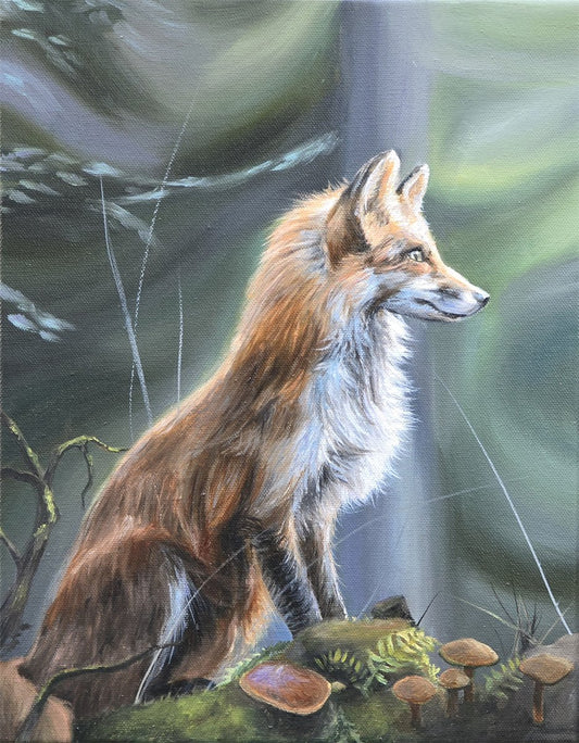 Jody Yashenko - The Fox, oil 14x11 (Framed)