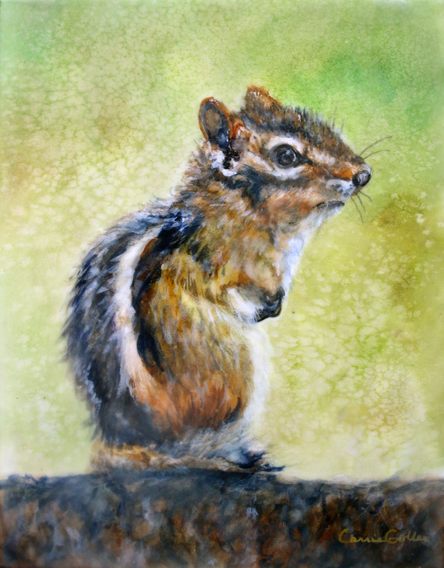 Carrie Goller - Thelonius, encaustic/watercolor 14x11 ***At Abend Gallery, Denver, CO please inquire at (303) 355-0950***