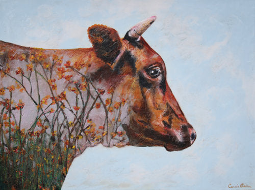 CARRIE GOLLER PRINTS - CREATURES - THEODORA  original encaustic, 30x40